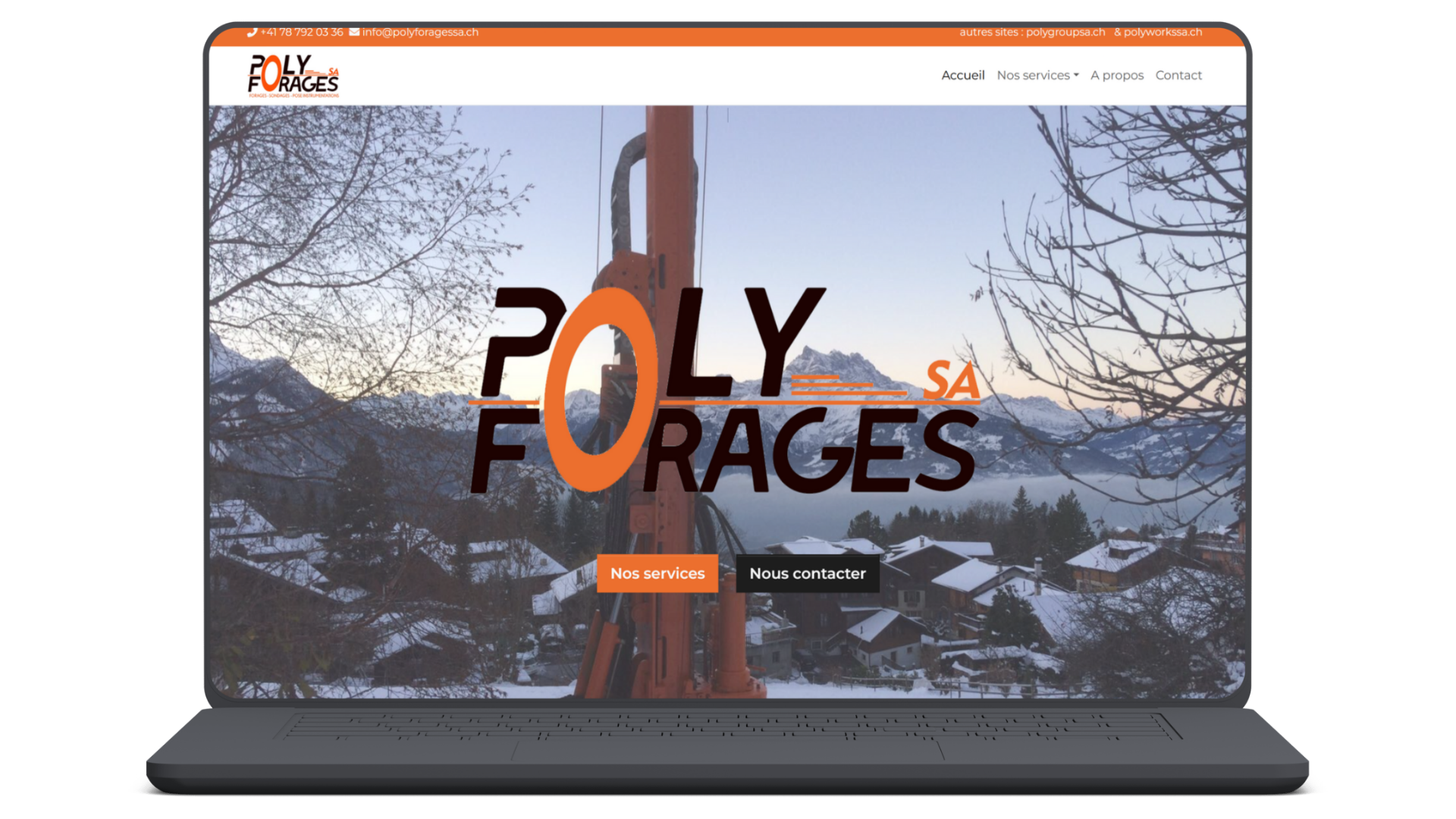 PolyForages SA – Site WordPress sur-mesure & migration Infomaniak